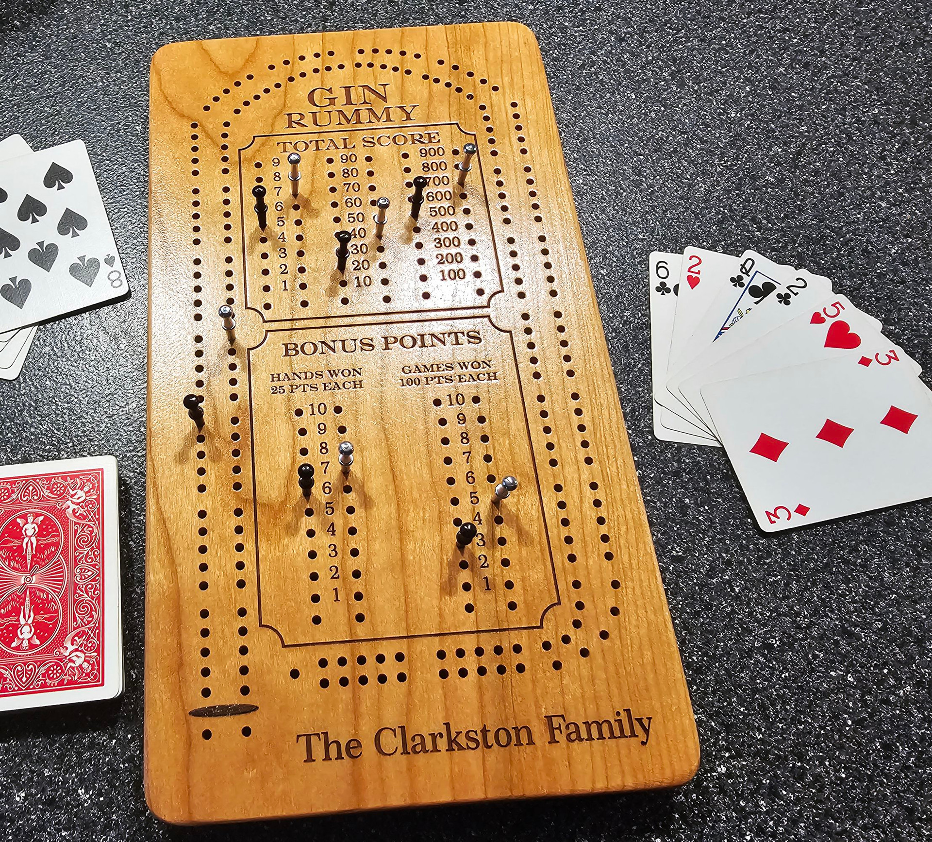 Hand and Foot Canasta Scoreboard - Unique Wood Products
