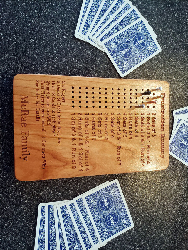 Hand and Foot Canasta Scoreboard - Unique Wood Products
