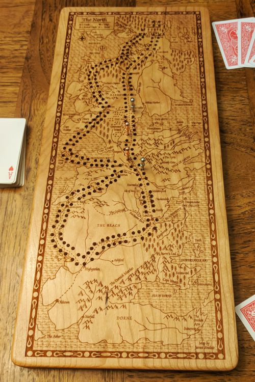 Game Of Thrones Westeros Cribbage Board Unique Wood Products