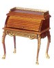 OakridgeStores.com | AZTEC - Roll Top Desk With Gold Trim Walnut - Dollhouse Miniature (P6267)