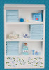 OakridgeStores.com | AZTEC - Large Bath Cabinet Blue Towels - Dollhouse Miniature (SH0002)