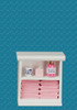 OakridgeStores.com | AZTEC - Small Bath Cabinet, Pink - Dollhouse Miniature (SH0011)