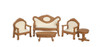 OakridgeStores.com | AZTEC - 1/2 scale Living Room Set 5 Piece Walnut - Dollhouse Miniature (T0274)