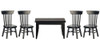 OakridgeStores.com | AZTEC - Table and Chair Set, Black, 5 Pieces - Dollhouse Miniature (T0521) 717425521002