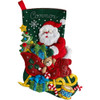 OakridgeStores.com | Bucilla - Santa's Sleigh Bucilla Felt Stocking Applique Kit 18" Long (86866) 046109868660