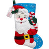 OakridgeStores.com | Bucilla - Hello Santa Bucilla Felt Stocking Applique Kit 18" Long (86861) 046109868615