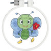 OakridgeStores.com | Janlynn - Bug & Flower Janlynn/Kid Stitch Stamped Cross Stitch Kit 3" Round (21-1816) 049489008688