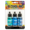 OakridgeStores.com | Tim Holtz Ranger - Alcohol Ink .5oz 3/Pkg - Teal/Blue Spectrum (TAK-69669) 789541069669