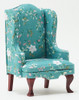 OakridgeStores.com | Chair, Mahogany with Turquoise Fabric (CLA12006)