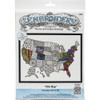 OakridgeStores.com | Design Works - Zenbroidery Stamped Embroidery Kit 14"X18" - Usa Map (DW4034) 021465040349