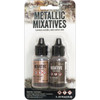OakridgeStores.com | Tim Holtz - Ranger Alcohol Ink Metallic Mixatives .5oz - 2 per Package - Rose Gold & Gunmetal (TAK58762) 789541058762