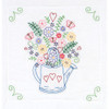 OakridgeStores.com | Jack Dempsey - Stamped White Quilt Blocks 18"X18" 6/Pkg - Watering Can (732 637) 013155476378
