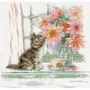 OakridgeStores.com | Design Works - Counted Cross Stitch Craft Kit 12"X12" - Curious Kitty (14 Count) (DW3395) 021465033952