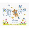 OakridgeStores.com | Vervaco - Counted Cross Stitch Craft Kit 8.8"X8" - Birth Bear Birth Record (14 Count)(V0143329) 5413480880607