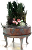 RESALE SHOP - Dollhouse 1" Scale Foliage and Flowers on Round Table with Dome - OOAK - NEW