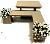 RESALE SHOP - Dollhouse 1" Scale Patio Wood Bench with White Flowers- preowned