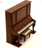 RESALE SHOP - Dollhouse 1:12 Scale Walnut Upright Piano with Bench - artisan? - preowned