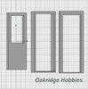 OakridgeStores.com | Oakridge Minis - Commercial Steel Service Door with Half Window, Frame and Trim - 3' x 7' Scale Size - G Scale 1:24 Model Miniature - 1019-24