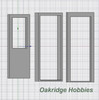 OakridgeStores.com | Oakridge Minis - Commercial Steel Service Door with Half Window, Frame and Trim - 3' x 7' Scale Size - 1:64 Scale Model Miniature - 1019-64