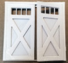 OakridgeStores.com | Oakridge Minis - Double Crossbuck Barn Doors with Windows, Frame and Trim - 10' x 10' Scale Size - HO Scale 1:87 Model Miniature - 1020-87