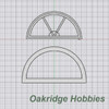 OakridgeStores.com | Oakridge Minis - 48" Full Chord Half Circle Sunburst Window and Trim - 1:64 Scale Model Miniature - 1035-64