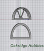 OakridgeStores.com | Oakridge Minis - 48" Full Chord Half Circle Sunburst Window and Trim - HO Scale 1:87 Model Miniature - 1035-87