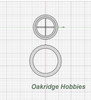 OakridgeStores.com | Oakridge Minis - Shallow Depth 36" Round Window With 4-Lite Grid and Trim - 1" Scale 1:12 Model Miniature - 1040-12