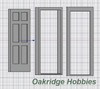 Oakridge Minis - Residential 6-Inset Panel Door with Frame and Trim - 3' x 7' Scale Size - G Scale 1:24 Model Miniature - 1045-24