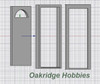 OakridgeStores.com | Oakridge Minis - Residential Plain Door with Half Round Window, Frame and Trim - 3' x 7' Scale Size - HO Scale 1:87 Model Miniature - 1048-87
