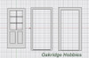 OakridgeStores.com | Oakridge Minis - Residential Inset Panel Door with Half Window with Mullions, Frame and Trim - 3' x 7' Scale Size - O Scale 1:48 Model Miniature - 1051-48