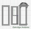 OakridgeStores.com | Oakridge Minis - Traditional Victorian Non-Working Double Hung Round Top Pediment Window - 1" Scale 1:12 Model Miniature - 1053-12