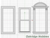 OakridgeStores.com | Oakridge Minis - Shallow Depth Traditional Victorian Non-Working Double Hung Round Top Pediment Window - 1" Scale 1:12 Model Miniature - 1053-12
