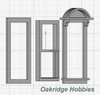 OakridgeStores.com | Oakridge Minis - Shallow Depth Traditional Victorian Non-Working Double Hung Round Top Pediment Window - G Scale 1:24 Model Miniature - 1053-24