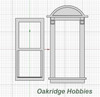 OakridgeStores.com | Oakridge Minis - Traditional Victorian Non-Working Double Hung Round Top Pediment Window - 1:64 Scale Model Miniature - 1053-64