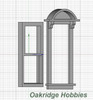 OakridgeStores.com | Oakridge Minis - Traditional Victorian Non-Working Double Hung Flat Top Pediment Window - HO Scale 1:87 Model Miniature - 1054-87