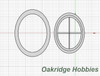 OakridgeStores.com | Oakridge Minis - Shallow Depth 4 Foot Oval 4-Lite Window & Trim - G Scale 1:24 Model Miniature - 1056-24