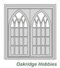 OakridgeStores.com | Oakridge Minis - 7x6 Gothic (Church) Double Door Entrance with Tracery - HO Scale 1:87 Model Miniature - 1059-87