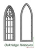 OakridgeStores.com | Oakridge Minis - Large Gothic Arched (Church) Casement Window with Cross and Tracery - 1:32 Scale Model Miniature - 1061-32