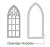 OakridgeStores.com | Oakridge Minis - Large Gothic Arched (Church) Casement Window with Cross and Tracery - O Scale 1:48 Model Miniature - 1061-48
