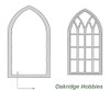 OakridgeStores.com | Oakridge Minis - 7x4 Large Wide Gothic (Church) Arched Casement Window with Tracery - 1:32 Scale Model Miniature - 1062-32