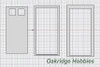 OakridgeStores.com | Oakridge Minis - Residential Plain Door with 2 Pane Window, Frame and Trim - 3' x 7' Scale Size - G Scale 1:24 Model Miniature - 1047-24