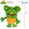 OakridgeStores.com | Living Puppets - Rocky The 16-Inch Green Friendly Monster, Plush Hand Puppet for Boys and Girls (LP676) 850044886784