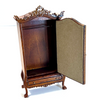 RESALE SHOP - 1:12 Dollhouse Bespaq ? Walnut Armoire With Mirror - preowned