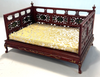 RESALE SHOP - 1:12 Miniature Chinese Day Bed/Opium Bed  with Stool - preowned