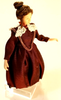 RESALE SHOP - Artisan 1:12 Scale Porcelain Dollhouse Woman With Maroon Dress - OOAK