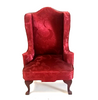 RESALE SHOP - Town Square 1:12 QA Red Brocade Loveseat And Armchair - preowned