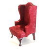 RESALE SHOP - Town Square 1:12 QA Red Brocade Loveseat And Armchair - preowned