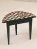 RESALE SHOP - 1:12 Dollhouse Checkered Half Round Side Table