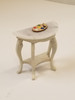 RESALE SHOP - 1:12 Dollhouse White Half Round Side Table With Paint Palette