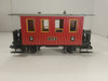 RESALE SHOP - LGB G Scale #3011 Red Short Passenger Coach - lighted- no box - preowned (READ)